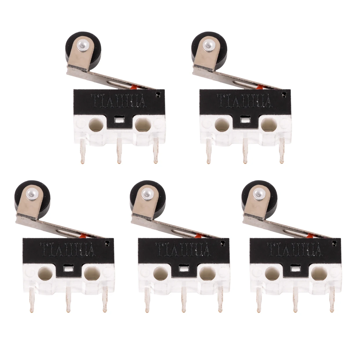 5Pcs Mini Micro Limit Switch 6.5mm Pitch Roller Lever Arm Microswitch SPDT Sub Miniature 1A 125V AC For Lighting Accessories