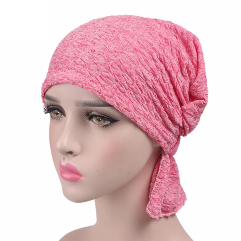 Chemo Cap Turban Gift Soft Stretch Knitted Muslim Hijab Hair Loss Cotton Women Hat Ladies Scarf Wrap
