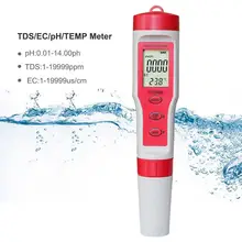 Портативный цифровой тестер качества воды Профессиональный 4-в-1 ph tds EC температурный контроль качества воды Тесты для плавательного Бассеина питьевой воды спа