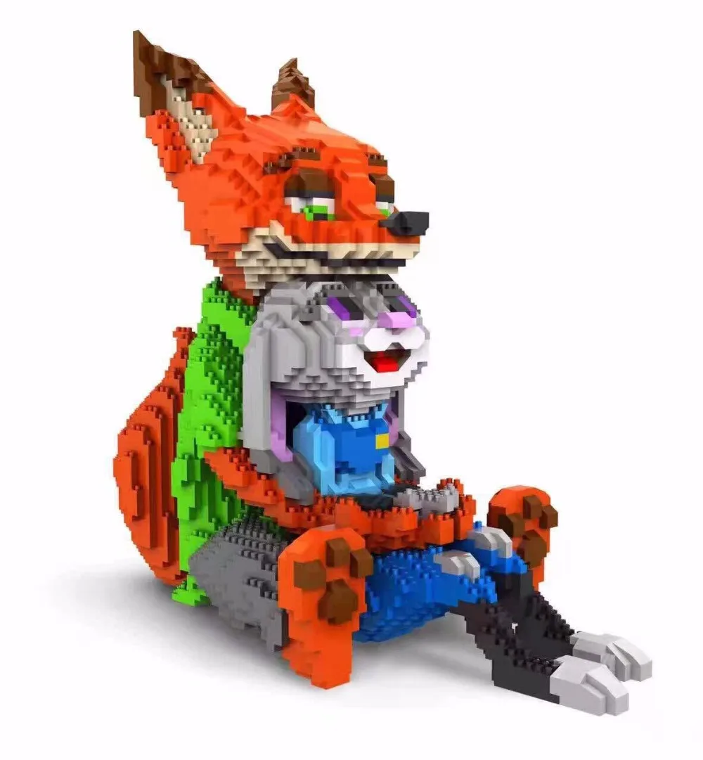 Lovely Cartoon Mini Blocks Fox Anime Blocks Building Toys Zootopia