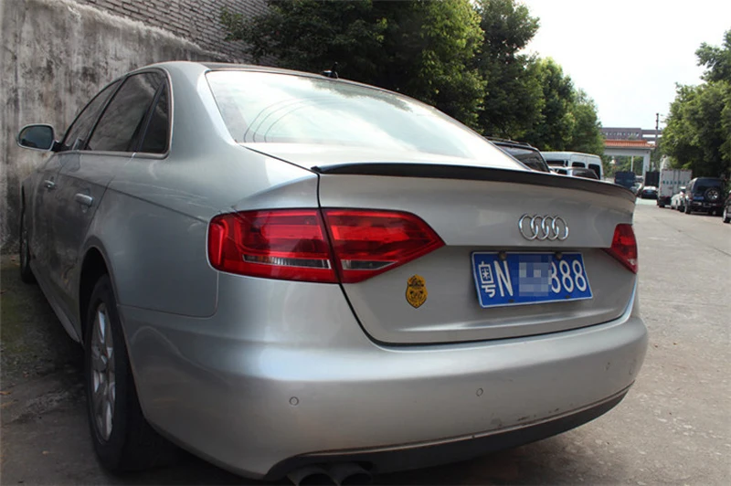 Для Audi A4 B8 Седан 4 двери 2009 2010 2011 2012 S4 стиль Высокое качество углеродного волокна заднего крыла крыши задний ящик украшенный спойлер