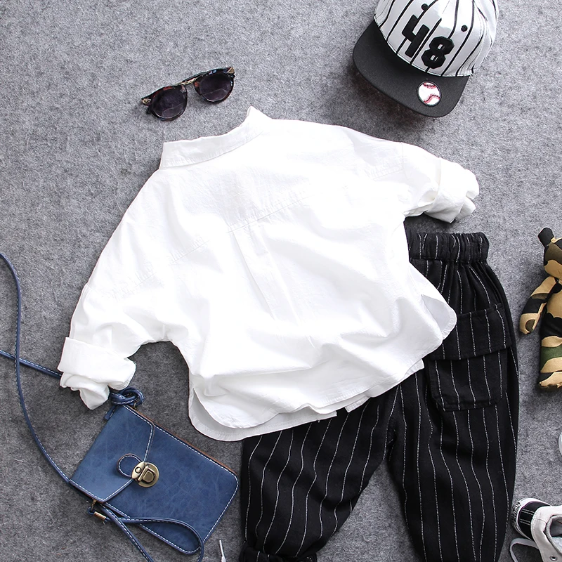 От 2 до 8 лет, новинка года, весенние модные рубашки с буквенным ...