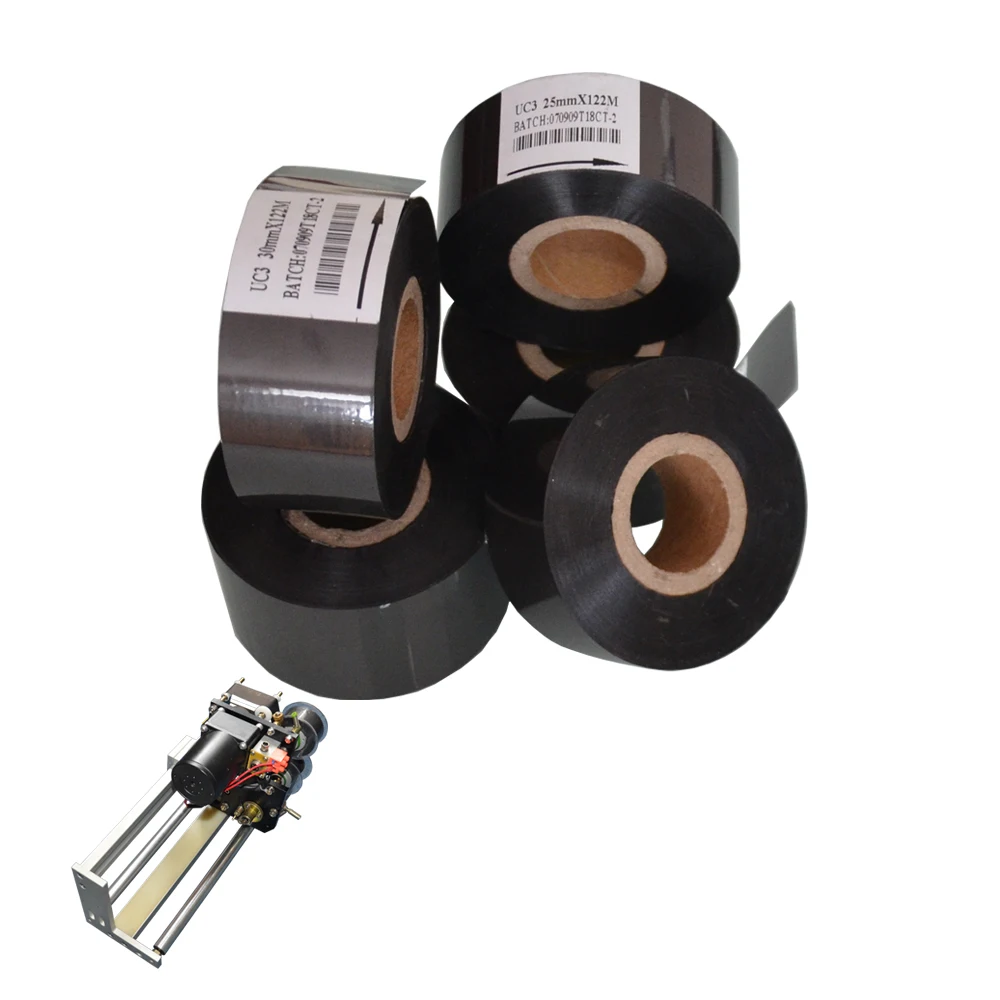 

Black Width 35mm length 100m expiry date code printer hot ink coding roll for packing bags