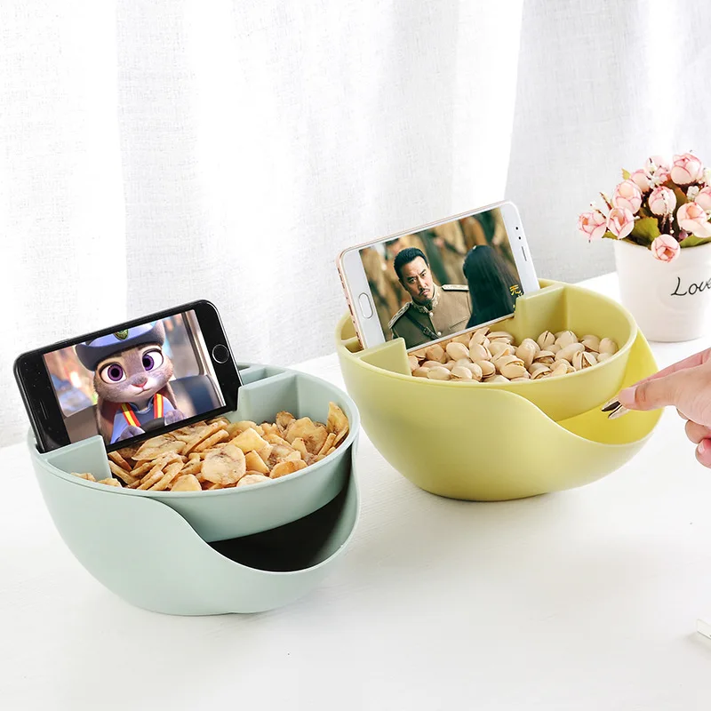 

Living room double lazy fruit melon tray Bedroom snacks candy melons dried fruit mobile phone storage box Christmas decoration