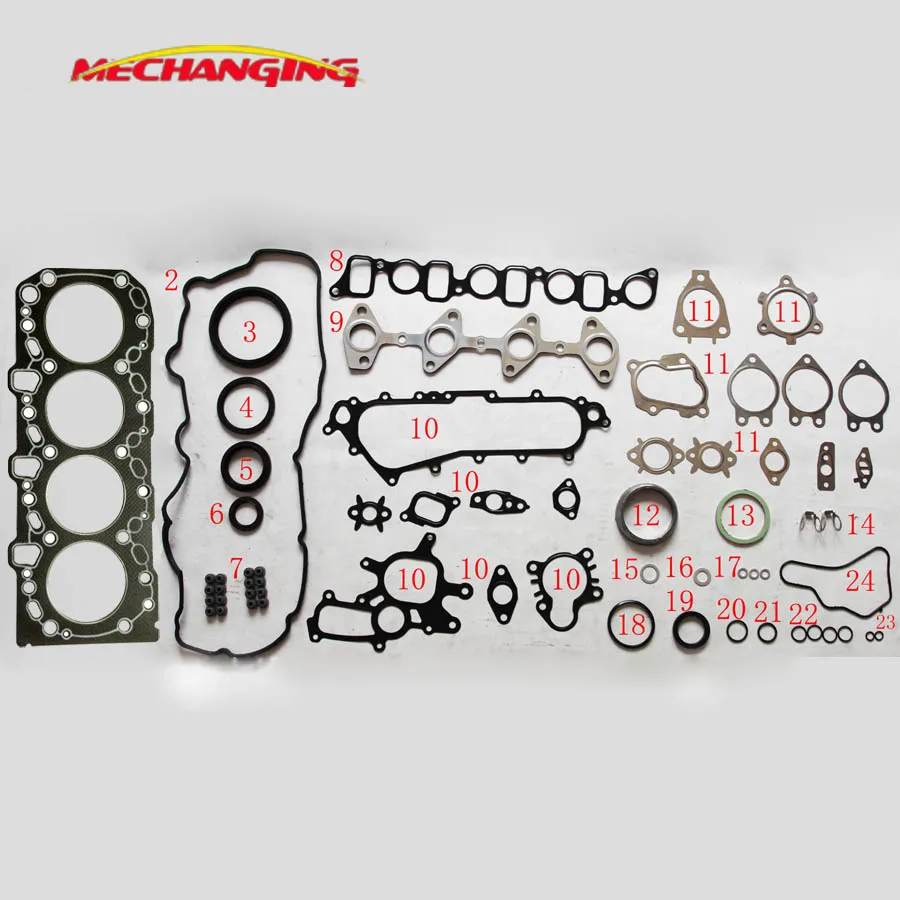 

1KDFTV 1KD-FTV For TOYOTA LAND CRUISER 90 3.0 D-4D Engine Rebuilding Kits Engine SHIM Full Set Engine Gasket 04111-30050