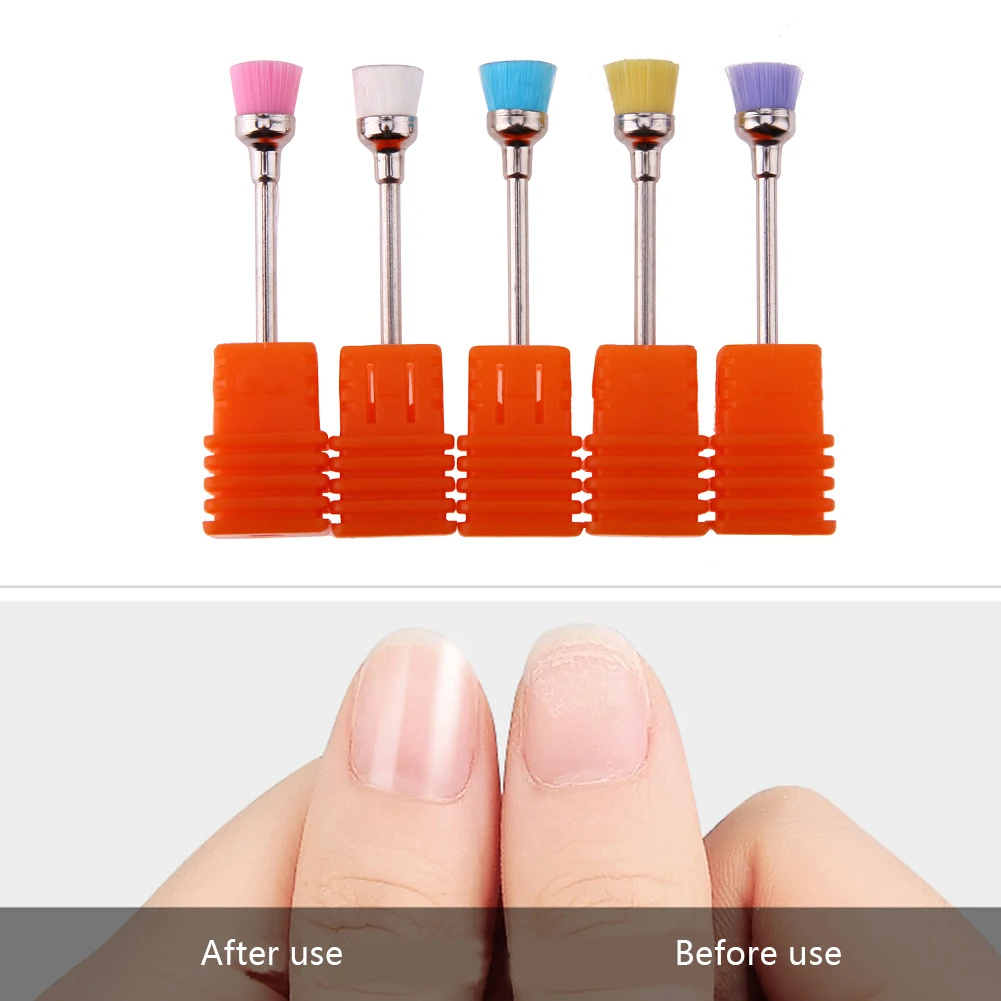 5pcs Clean Brush for Drill Bits Fingernail Beauty Electric Nail