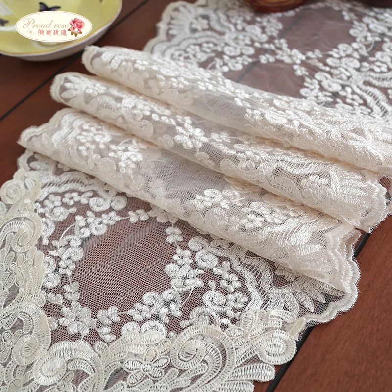 

Proud Rose Korean Lace Table Runner Table Cloth White Table Flag Tablecloth Fashion Home Decor Lace Table Cloth
