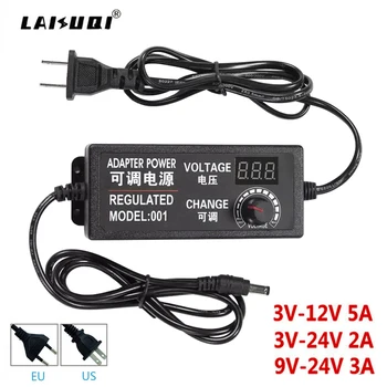 

AC to DC 3V-12V 3V-24V 9V-24V adjustable adapter voltage Regulated power supply adaptor 3-12V 9-24V 3-24V 2A 3A 5A 3V 9V 12V 24V