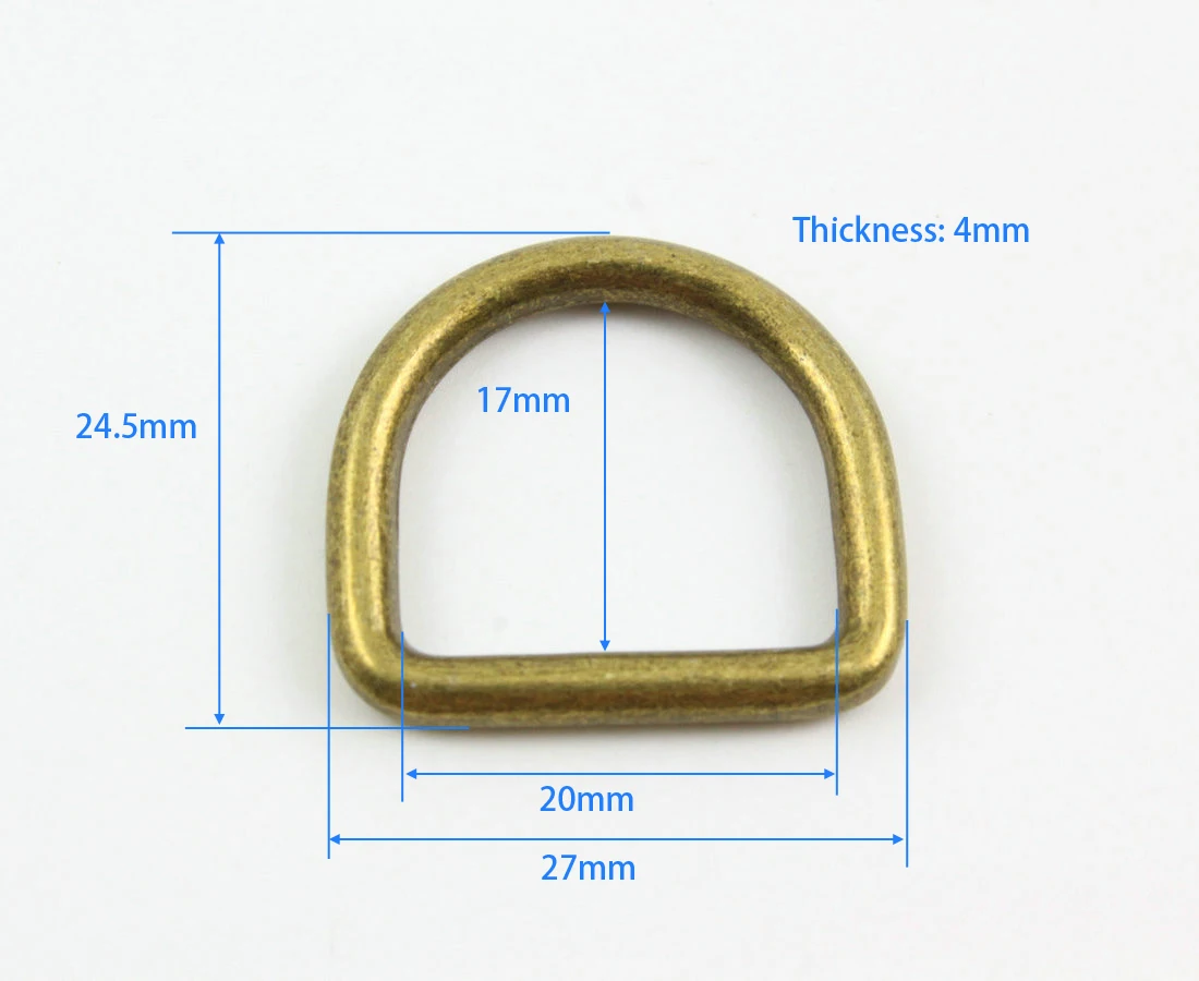 CRAFTMEmore D Rings Purse Loop Flat Metal D-ring Heavy Duty Findings for  Bag Belt Strap Webbing 10 pcs 5/8, 3/4, 1 Inch (3/4 Inch, Antique Brass) :  Amazon.in: Home & Kitchen