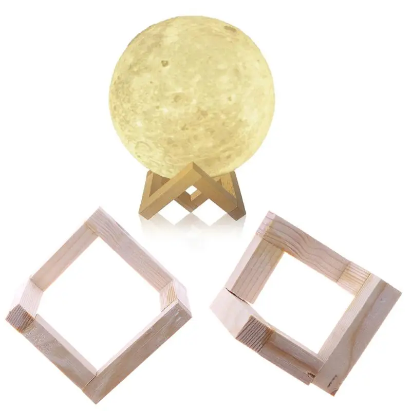 Съемный Гладкий твердый деревянный кронштейн для лунообразной лампы держатель шаровой формы световая подставка основание Луна световые фитинги