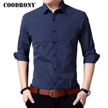 COODRONY Мужская рубашка брендовая одежда классические полосатые деловые повседневные рубашки Camisa Social Masculina Хлопок Chemise Homme 8729