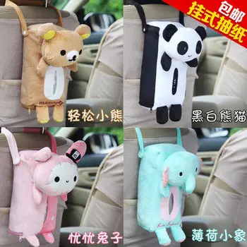 

Candice guo Plush toy stuffed doll cartoon panda elephant bear rabbit car vehicle tissue paper towel box cover children gift