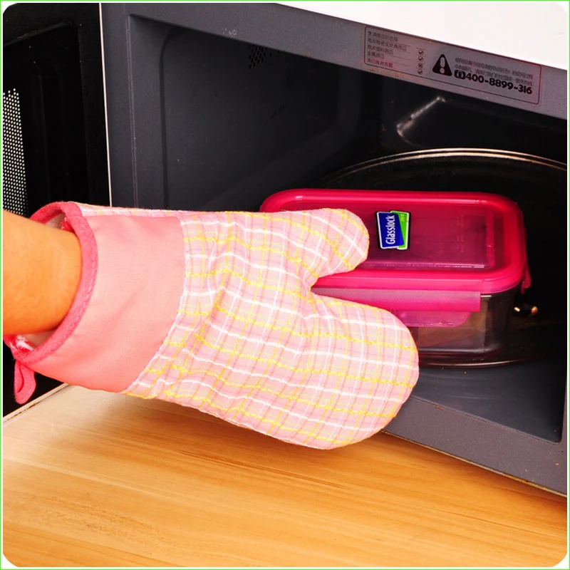 Kitchen Oven Mitt Glove Microwave Mitt Protector Cotton Cloth Heat