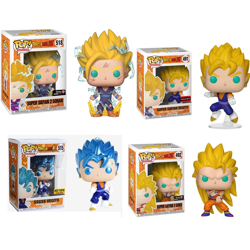 

FUNKO POP!! DRAGON BALL SSGSS VEGITO SUPER SAIYAN GOHAN GOKU Action Figures brinquedos Collection Model Toys for Children gift