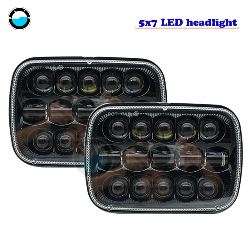 5X7 Pollici H4 Led Faro Quadrato Per Toyota Nissan 240Sx Truck 5X7 "Faro Anteriore Rettangolare A Led Per Jeep Cherokee Xj,Wrangle