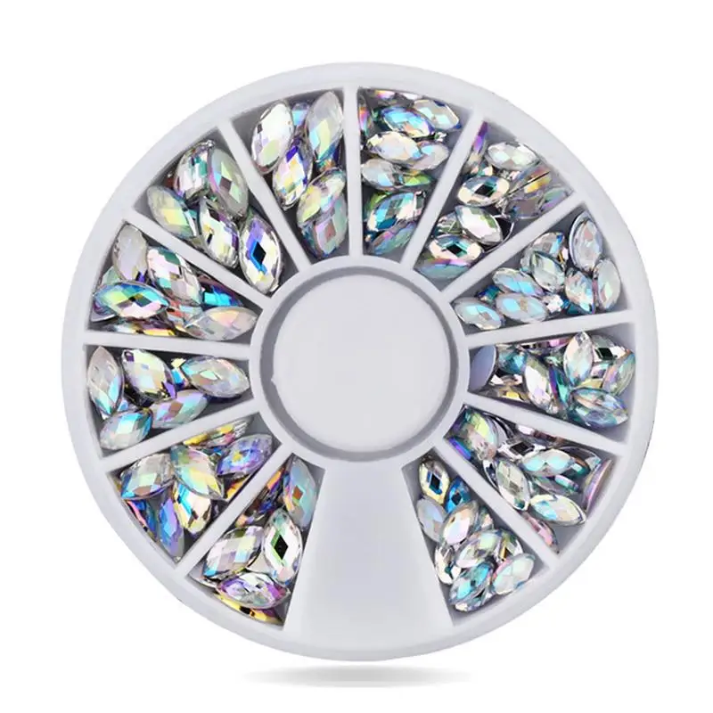 DIY nail art decorations Wheel AB ellipse Acrylic crystal Nail Glitter Nail Rhinestones Nail Wheel Nail Tools