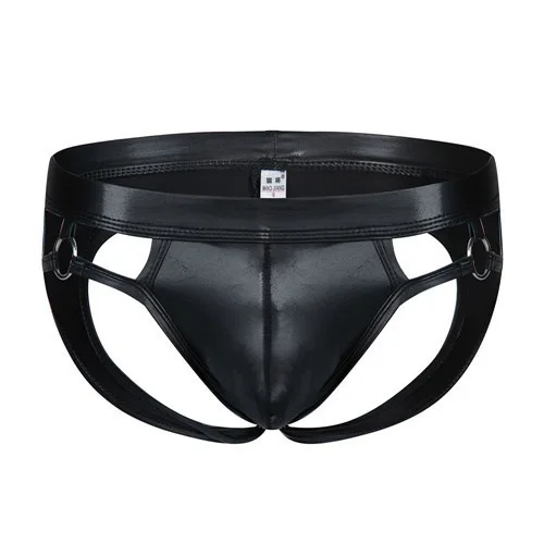 Jockstrap Мужское нижнее белье для геев мужские стринги и из искусственной кожи