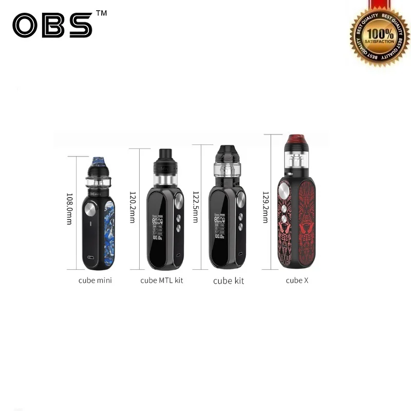 Оригинальный набор OBS Cube X 80 Вт с баком для вейпа 4 мл Mesh катушка M1 сердечник M3