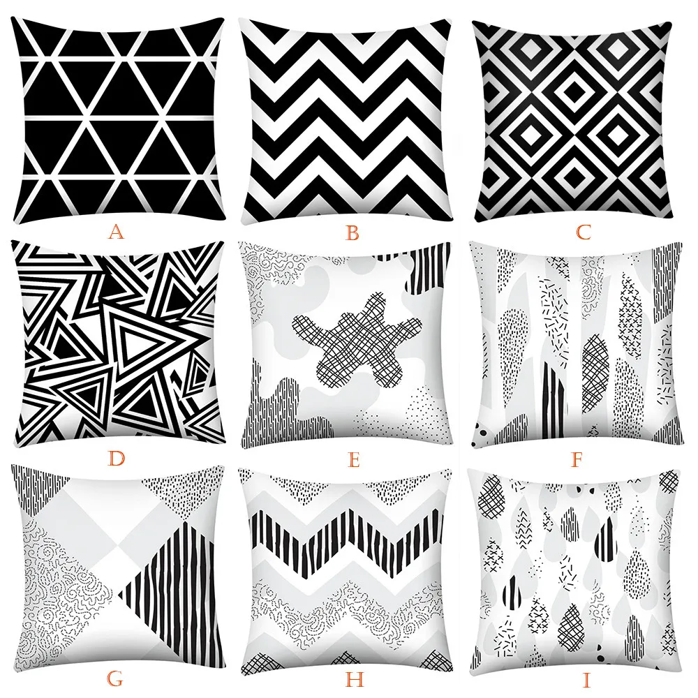 

Geometric Print Throw Pillow Case Decorative Pillows Cover For Sofa Seat Cushion Cover 45x45cm Home Decor@30