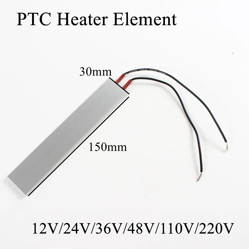 150x30 мм 12 В 80 градусов Цельсия Алюминиевый PTC нагревательный элемент постоянный термостат термистор воздушный Датчик нагрева оболочки 150*30 мм