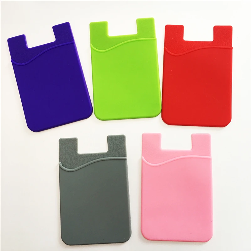 Excellent 500pcs/lot Customized Logo 3M Silicon Wallet Cell Phone Sticker Card Holder Back Smart Wallet for Cell phone Phone Accessory 4