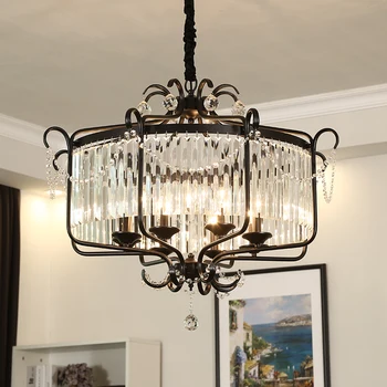 

American Fashion Atmosphere Crystal pendant lamp Clothing Shop Decoration Lights Black/Bronze Pendant lights