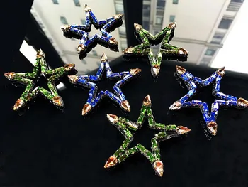 

star beaded patches embroidered fabric sew on patch applique parche patches for clothing parches para bordados para roupa