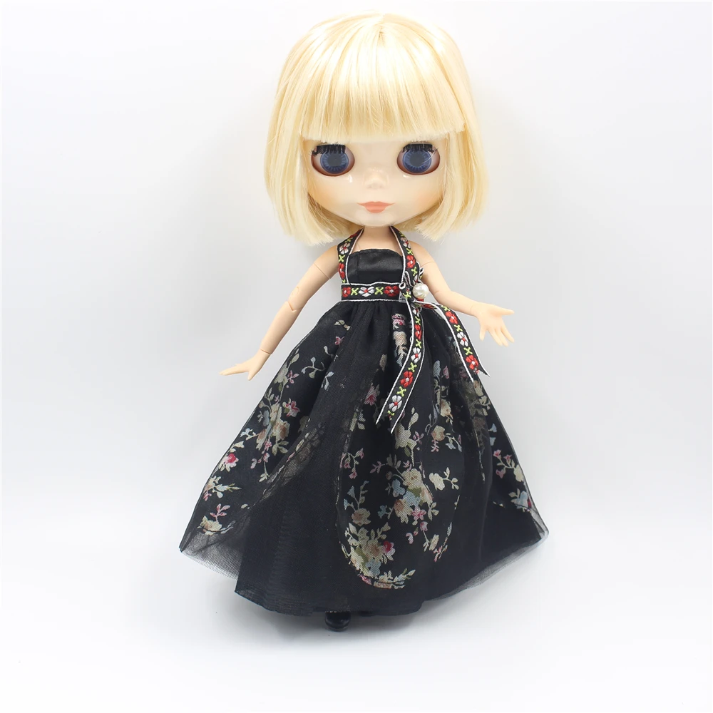 Free shipping Clothes For 1/6 Blyth Long Black Dress China Style 2 Pieces