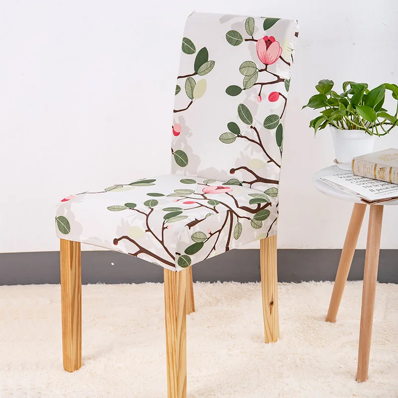 Цветочный принт, анти-грязные эластичные чехлы на стулья, Эластичный Защитный чехол для стула, для столовой, fundas de sillas elasticas - Цвет: color 1