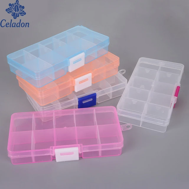 Plastic 24 Slots Grid Jewellery Beads Organizer Case Craft Container  Storage Box