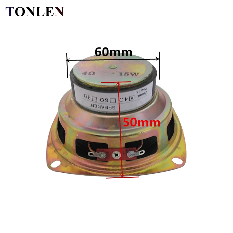 TONLEN 2 шт Полнодиапазонный динамик бас-динамик 4 дюйма 4 Ом 6 Ом 15 Вт HIFI Bluetooth Сабвуфер Портативный динамик аудио домашний кинотеатр