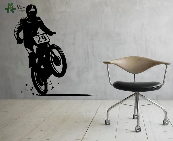 

Creative Cool Bike Wall Stickers For Kids Rooms Wall Decal Playroom Modern Livingroom Decor Home Interior Removable DIY ArtSY305