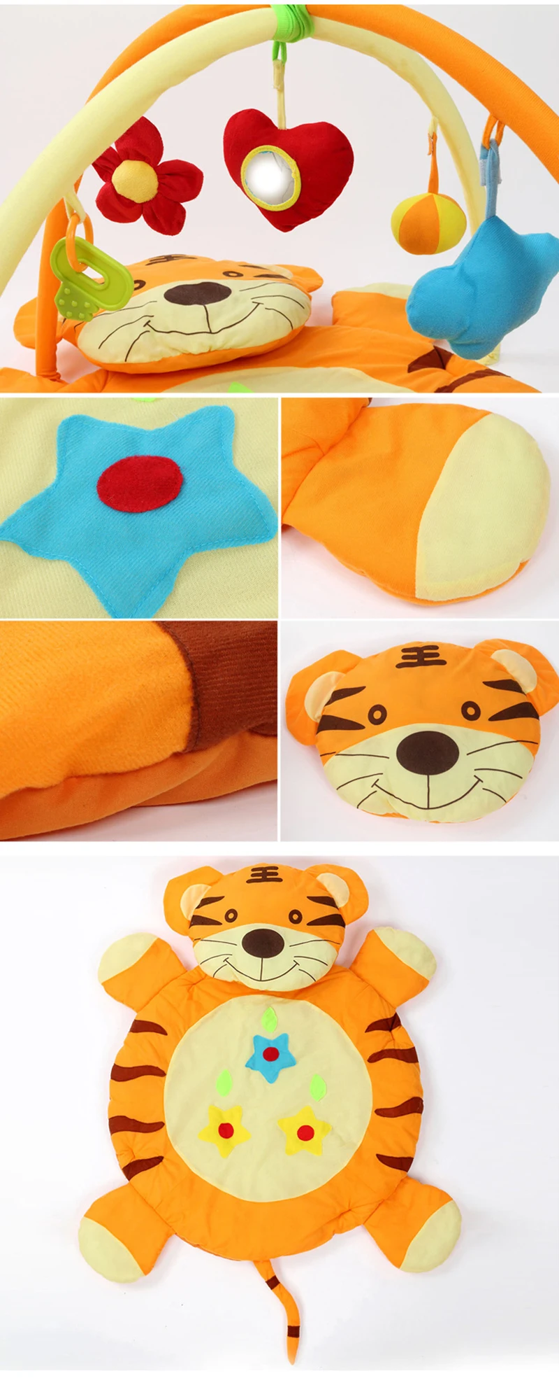 Piso dos Desenhos Jogo de Ginásio Brinquedo do Bebê Rastejando para Presentes do Bebê Jogar Ginásio Tapete Macio Infantil Animados Tigre Cobertor Educacional Crianças Esteira 4 High Quality Brinquedos e hobbies
