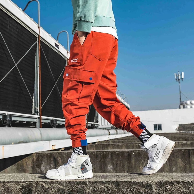 

Drop Shipping Big Pocket Brand Casual Harem Pants 2019 Men HIP HOP joggers Cargo pants US Size
