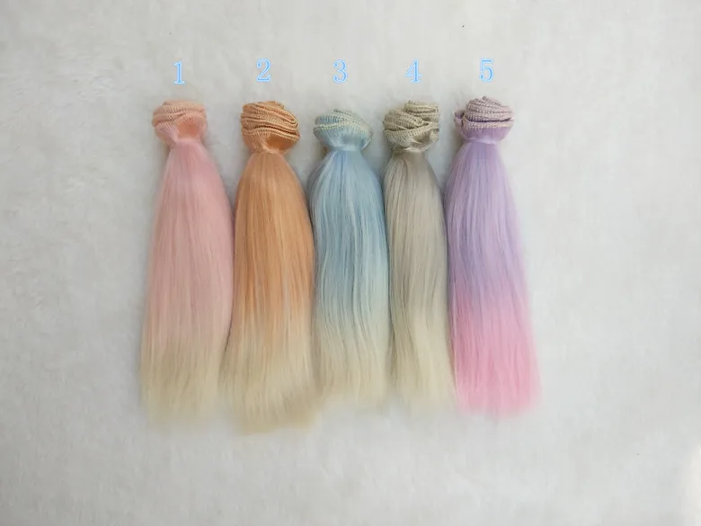 Парики для куклы BJD 15 см * 100 искусственные мохеровые волосы с переходом цвета