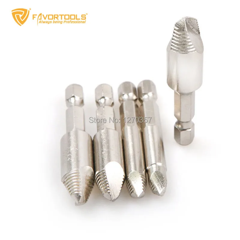 [FAVORTOOLS] 5pcs HSS Screw Extractor Drill bit Set Broken Rusted