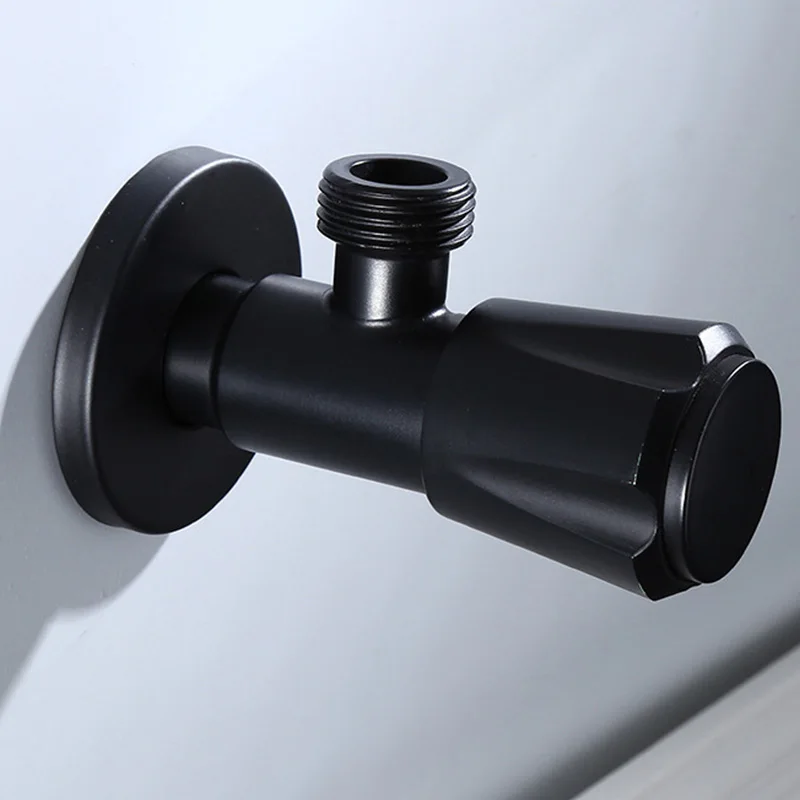 Hot Paint Sink Valve Stainless Steel Valve Tap Hot And Cold Universal Water Input Toilet Large Flow Angle Black
