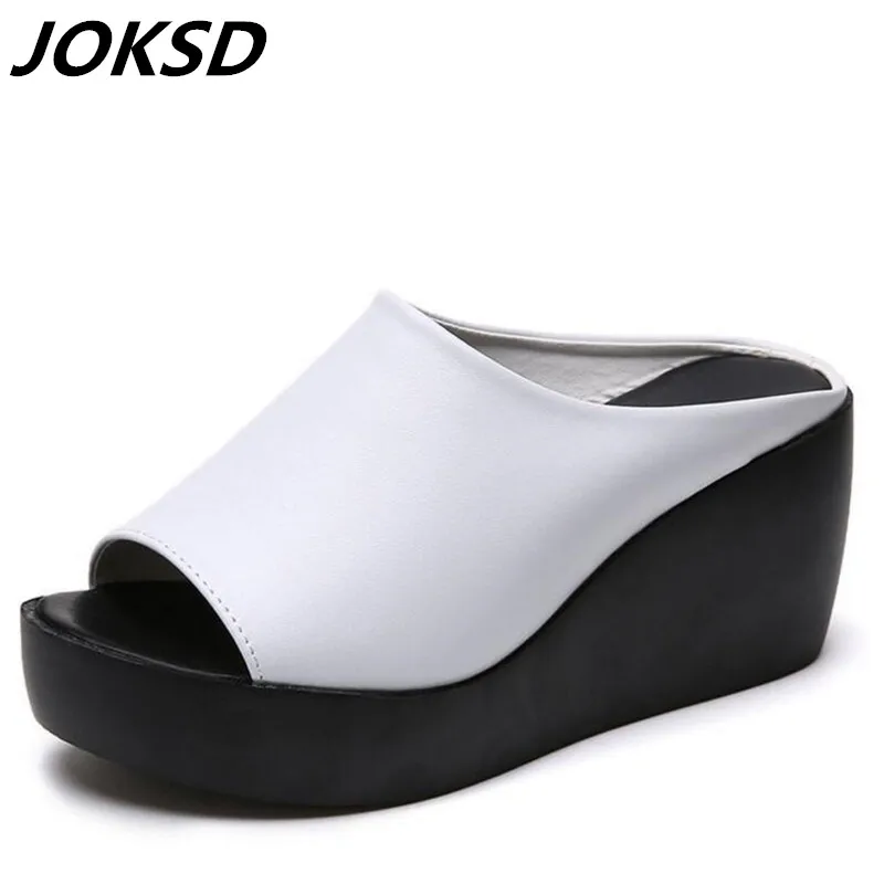 

Sexy Women high Heels Platform Sandals Summer Slippers Peep Toe Thick Heel Slippers Slides Ladies Wedges Shoes Zapatos Mujer A82