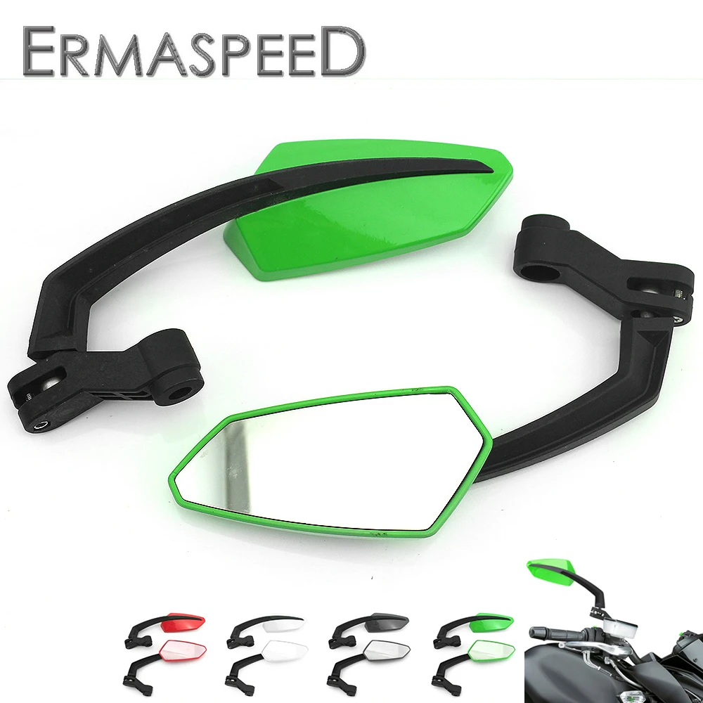 

Motorcycle Rear View Mirrors Universal Carbon Fiber Look Housing Handlebar Side Mirror Green for Ducati Aprilia Piaggio Scooter