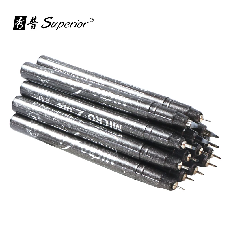 

Superior 14Pcs Artist Marker Black Sketch Pigment Fine Liner Pen Set For Different Width Signature Design Brush Pen Art Supplies