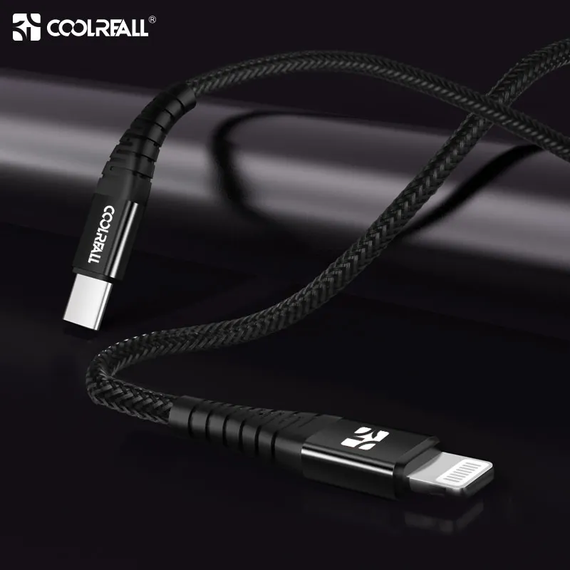 Coolreall 36 Вт MFi сертифицированный USB C к Lightning PD Быстрая зарядка type C Шнур для iPhone X MAX XS XR 8 plus iPad Pro мини зарядное устройство - Цвет: Черный