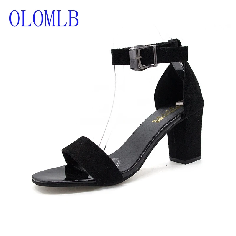 

OLOMLB Women Sandals Buckle Elegant High Heels Sandals Shoes Women Peep Toe Summer Sandalias Mujer Heel Shoes Soulier Femme