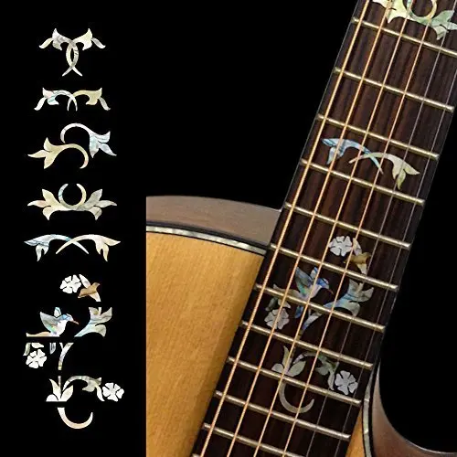 Fretboard Markers Inlay Sticker Decals for Guitar Winding Vine w Bird