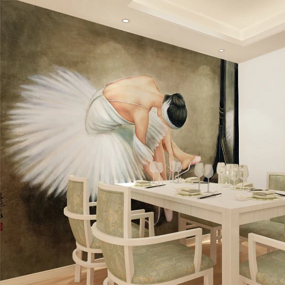 

Wholesale European Style 3d Wall Murals Ballet Girls Large Custom Murals Wallpaper for Dinning Room 3d Photo Murals Wall Fresco