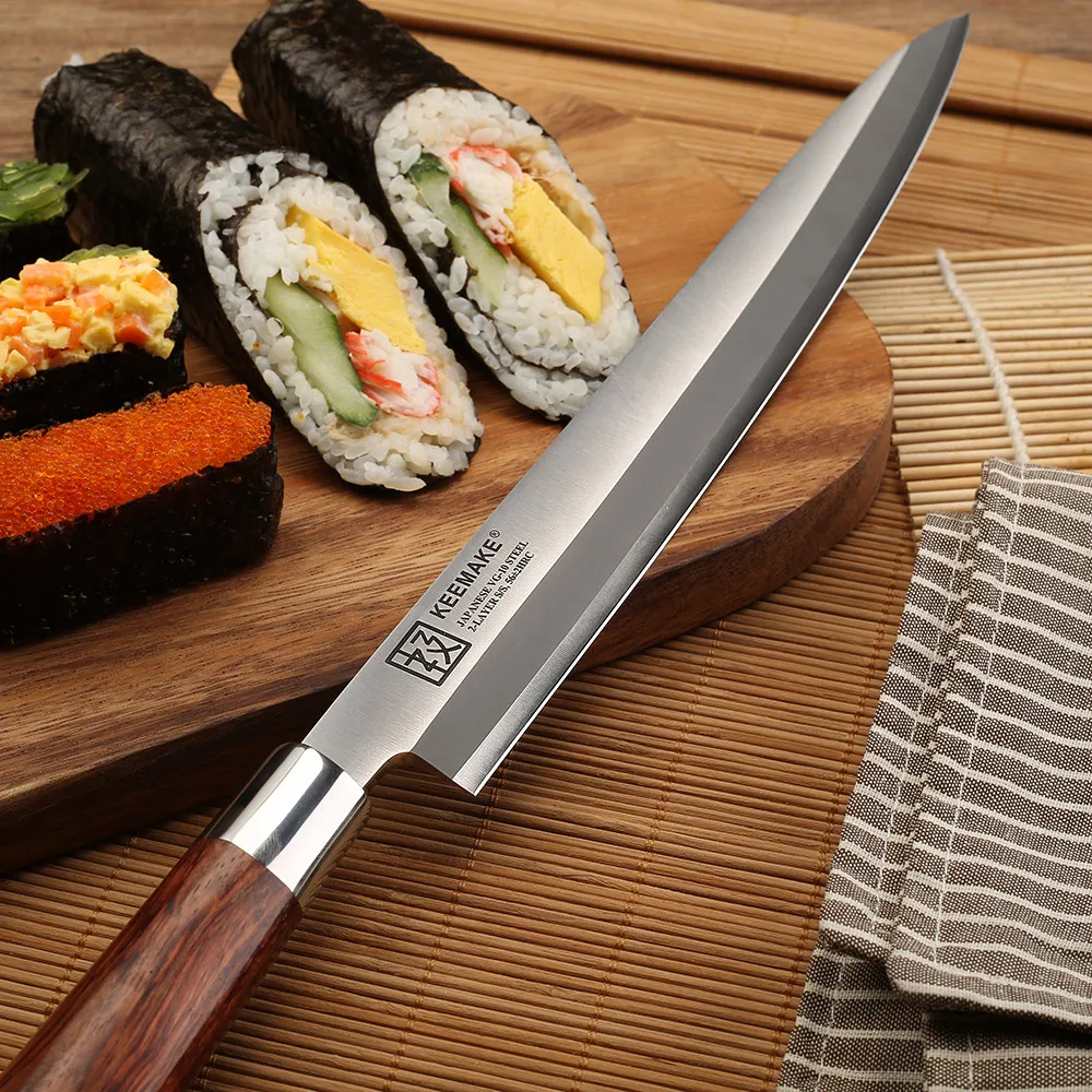 SUNNECKO 10.5 inch Professional Sashimi Kitchen Knife Japanese VG10 Stainless Steel Sharp Blade Cooking Knives Tools Wood Handle SUNNECKO 10.5 inch Professional Sashimi Kitchen Knife Japanese VG10 Stainless Steel Sharp Blade Cooking Knives Tools Wood Handle