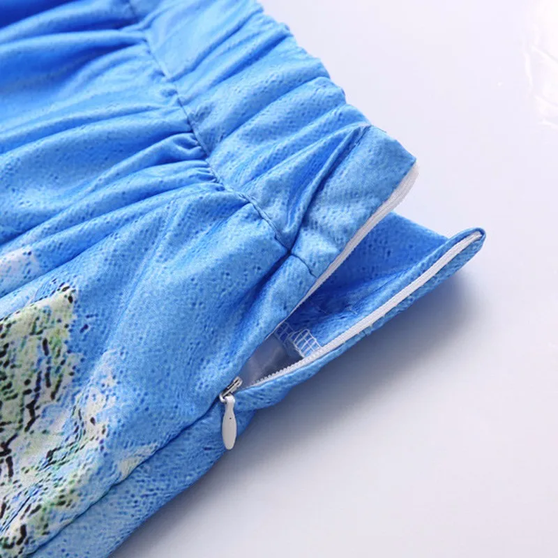 Edsplovd картина маслом печати высокое качество модные Весна-осень-зима бальное платье юбка Винтаж Венеция вилла Эгейское море as501