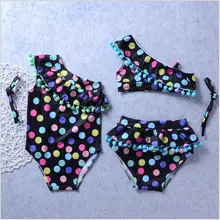 Взрывной детский купальник в горошек, кружевной купальник без бретелек, купальник для девочки, в том числе два предмета или один предмет для маленькой девочки s