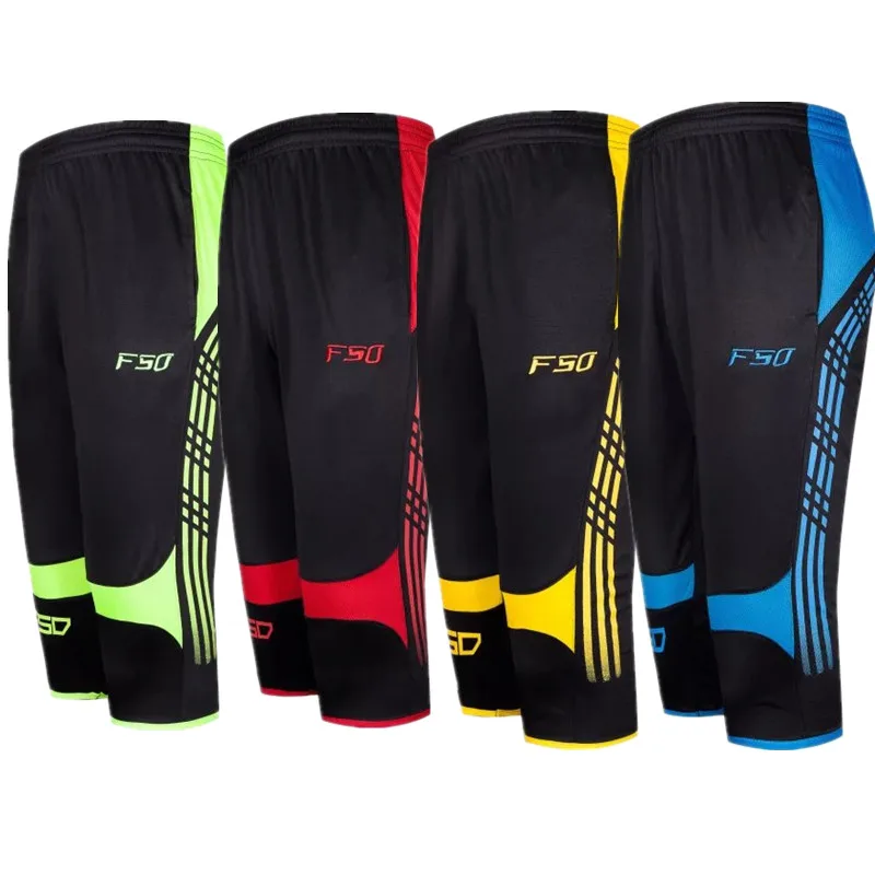 2018 new men soccer pants jogging football cropped 3 4 leg skinny pants