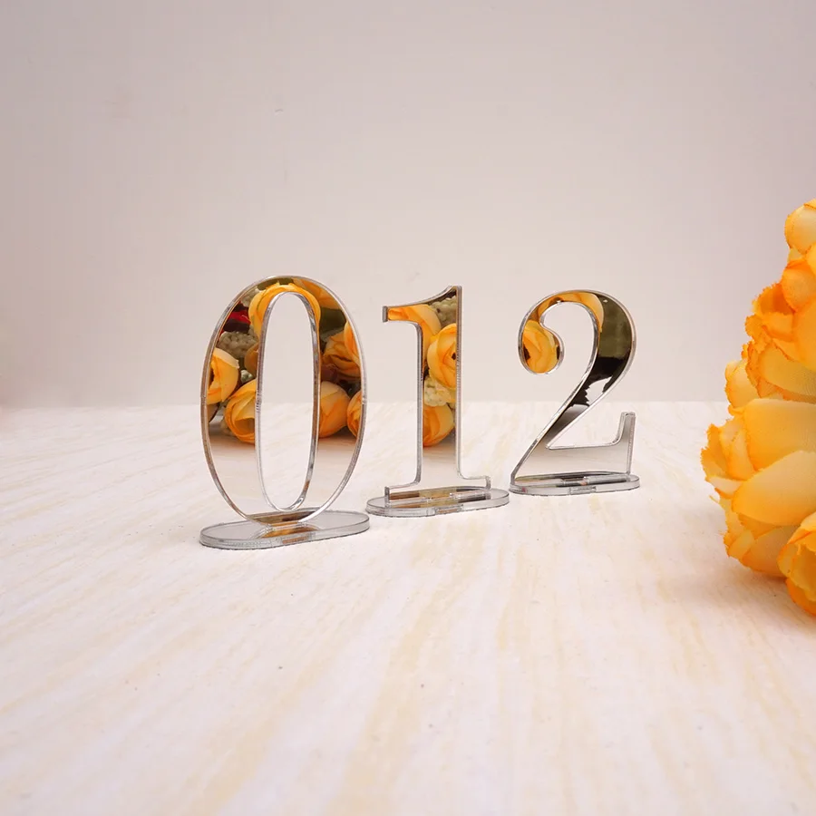 Number 1-20 Wedding Birthday Party Table Card Acrylic Mirror Numbers Standing Baby Shower Decoration Event Decor | Дом и сад