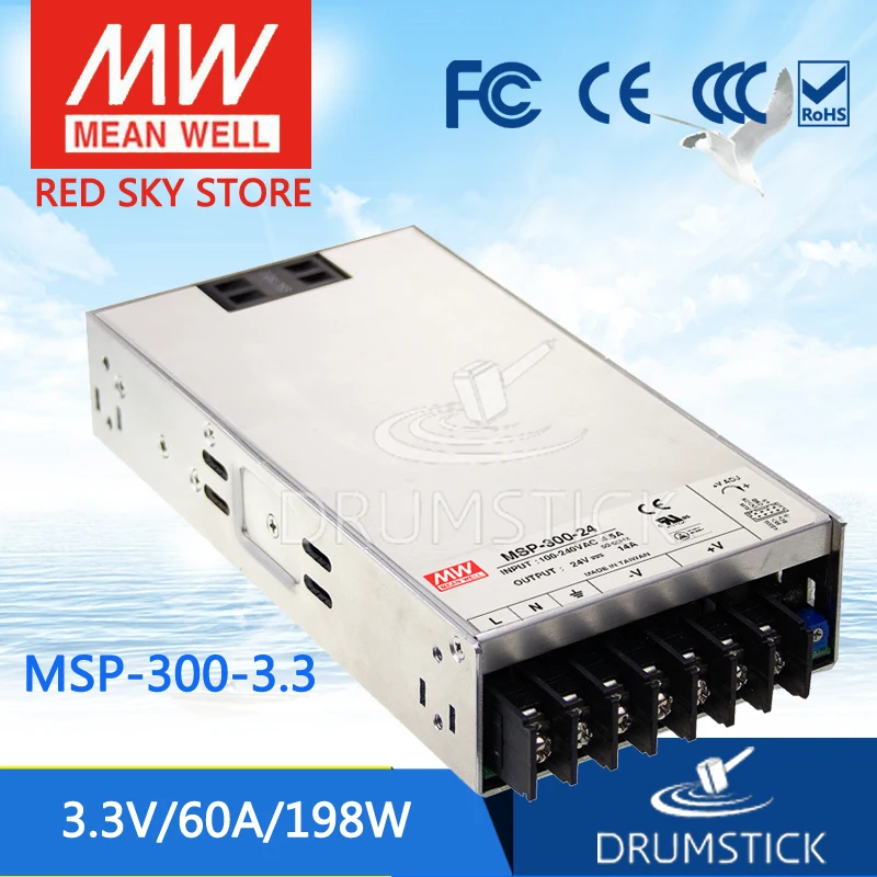 

MEAN WELL MSP-300-3.3 3.3V 60A meanwell MSP-300 3.3V 198W Single Output Medical Type Power Supply
